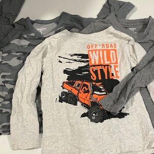 Gray and Orange Off-Road Wild Style Kids Shirt